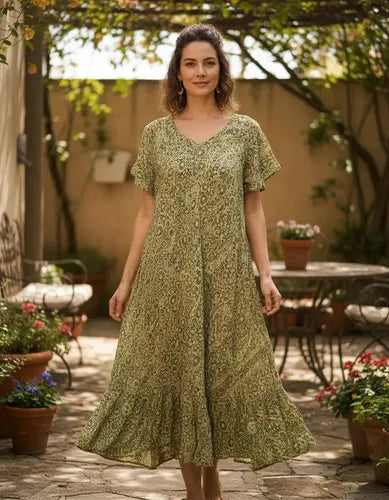Vestido India Importado Seda Hindú Talle Grande Xxxl