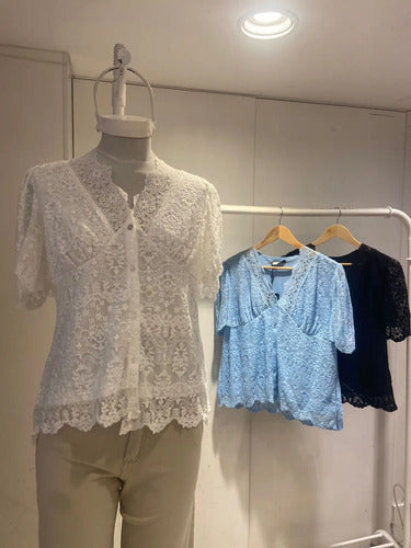 Blusa Camisa Encaje Importada