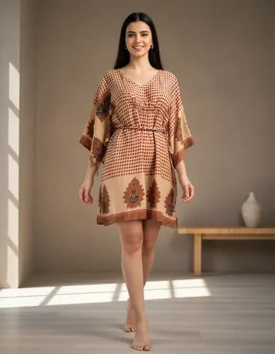 Vestido Blusa Túnica De Seda Hindú Importado Amplio Boho