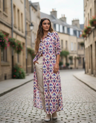 Vestido Camisero Importado Estampado