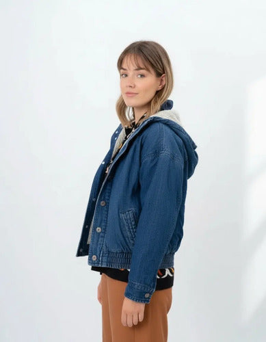 Campera De Jean Con Piel Importada