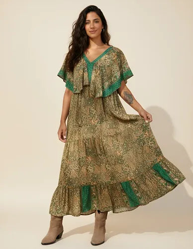 Vestido De Seda Hindú Largo Mod. 11