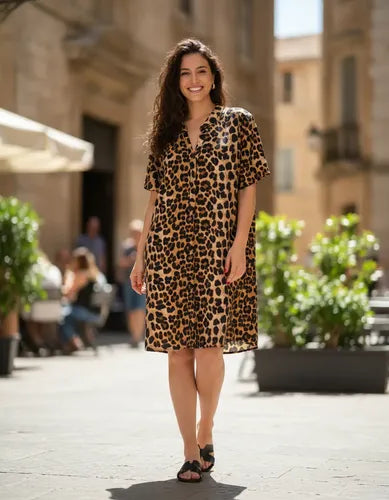 Vestido Cuello Mao Talle Grande Xl A 6xl