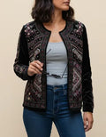 Saco Chaqueta Chifon Bordada Fiesta Importada