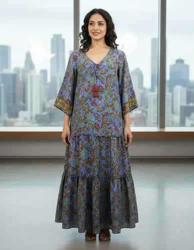 Vestido Seda Hindú India Fiesta
