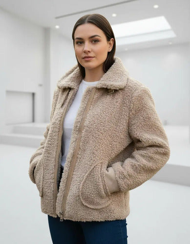 Campera Gamulan Chaqueta Importada Corderito Y  Ecocuero