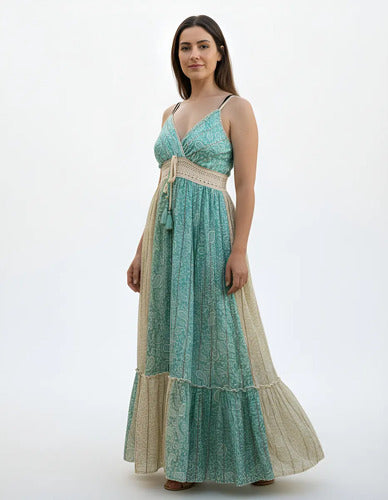 Vestido Sin Mangas Largo De India Con Lurex