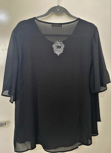 Blusa Importada Talle Grande Negro Lisa 6xl