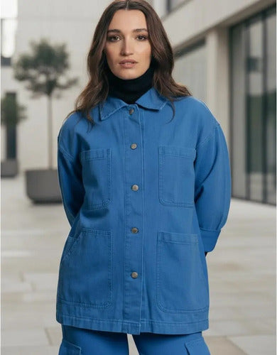 Saco Jean Campera Denim Talle Amplio Oversize