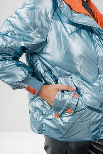 Campera De Abrigo Puffer Importada Over Metalizada