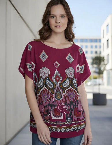 Remera Blusa Importada Estampada Lanilla Mandalas