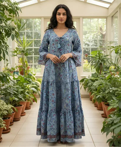 Vestido Seda Hindú India Fiesta