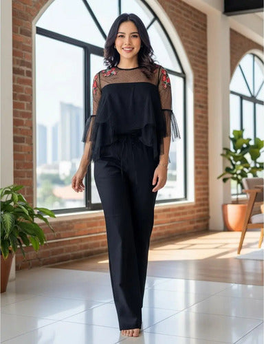 Blusa Boho Bordada Importada Tull