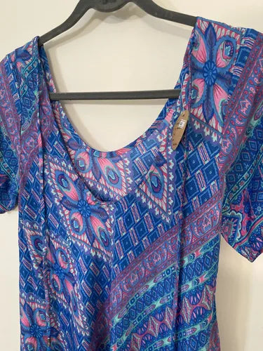 Vestido Largo Seda Boho Importado India Tipo Holi Rapsodia