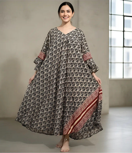 Vestido De India De Algodón Modelo Grande Hasta  Xxxl