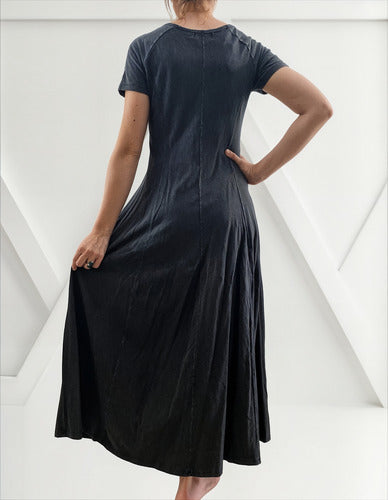 Vestido Largo Modal Manga Corta Diseño Vestite Y Andate
