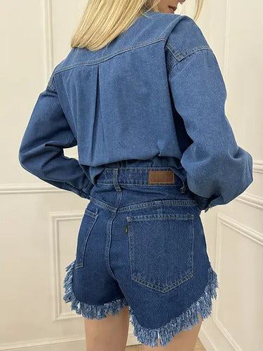 Camisa De Jean Con Hotfix Talle Amplio 2da Selección Azul Hotfix 38