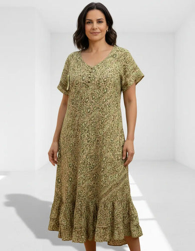 Vestido India Importado Seda Hindú Talle Grande Xxxl