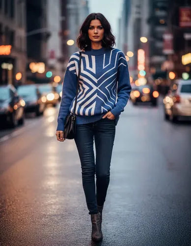Sweater Pullover Tejido  Geometrico