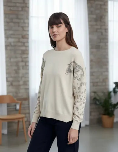 Sweater Importado Detalles Mangas Amplio Cod. 331 Hasta Xxl