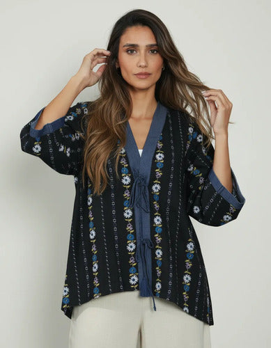 Saco Chaqueta Kimono Estampado Modelo Amplio