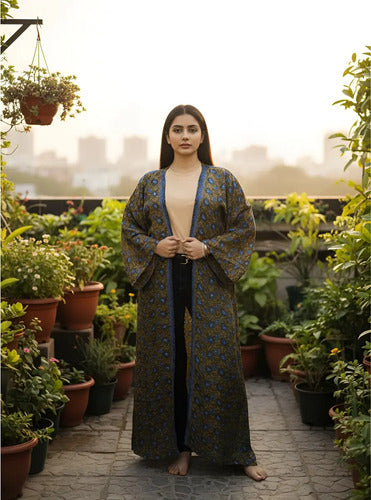 Kimono Largo Saco Importado Seda Hindú