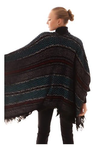 Poncho Saco Ruana Amplio Tejido Xxxl Pelo De Mono