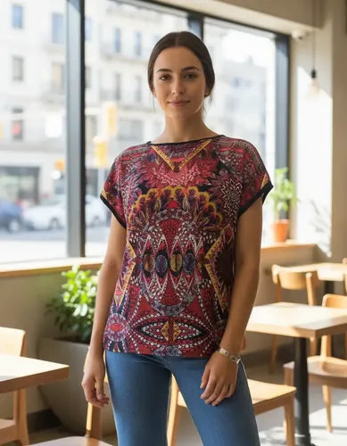 Remera Blusa Importada Estampada Manga Corta