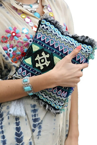 Cartera Bandolera Sobre Importado Bordado Tipo Holi Rapsodia