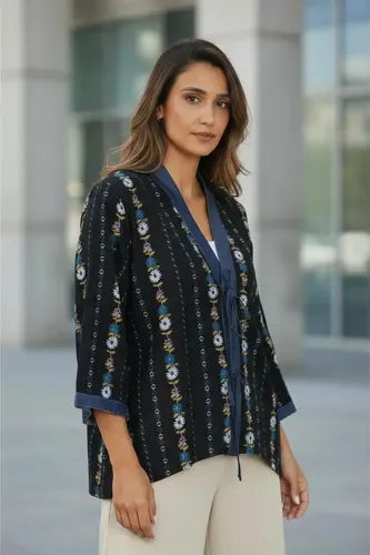 Saco Chaqueta Kimono Estampado Modelo Amplio