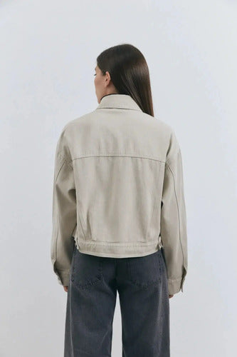Campera Jean Cargo Denim Corta