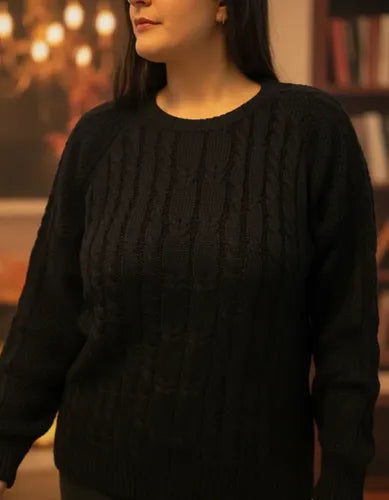 Sweater Tejido Amplio Liso Ochos