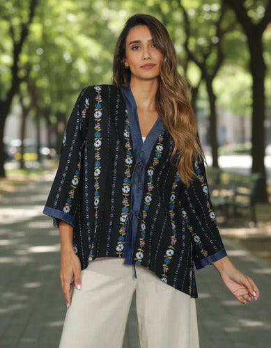 Saco Chaqueta Kimono Estampado Modelo Amplio