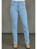 Pantalón Jeans Celeste Ancho Tajos Celeste Liso 40