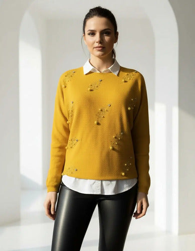 Sweater Tejido Con Strass Importado Cod. 215 Calidad!