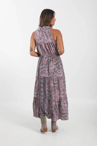 Vestido De Seda Hindú Largo Sin Mangas Mod. 57