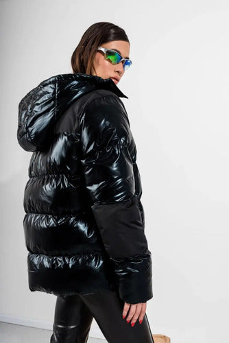 Campera Puffer Importada (cod.10) Negro L Liso