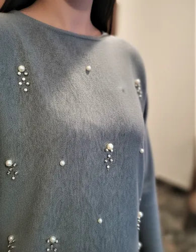 Sweater Tejido Con Perlas Importado Cod. 279