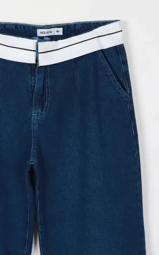 Pantalón Jean Wide Leg Con Aplique Denim Nvo 2da Selección Azul Liso 42