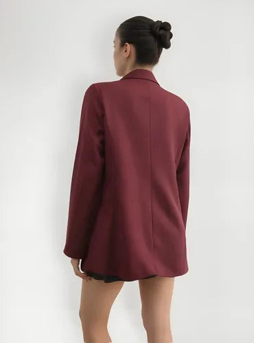 Saco Blazer Abierto Sastrero Con Botones Peltres Y Hombreras