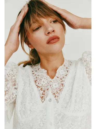 Blusa Camisa Encaje Importada