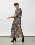 Vestido Largo Tipo Túnica De Diseño Gris S (amplio)