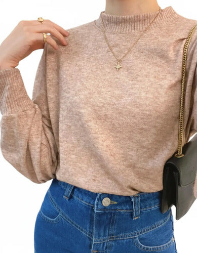 Buzo Básico De Lanilla U Beige