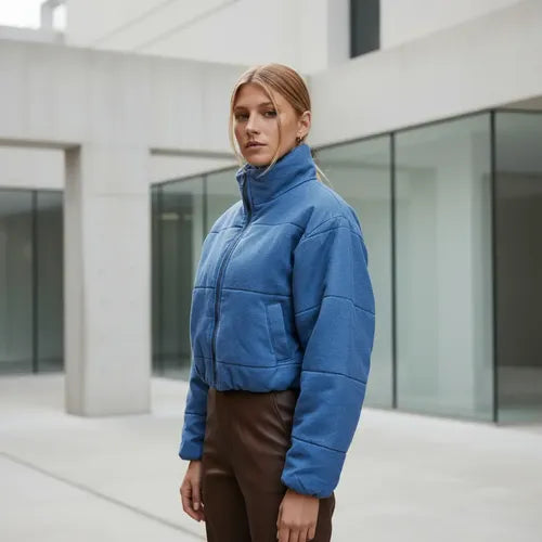 Campera Puffer De Jean Corta