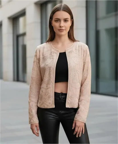 Saco Chaqueta Importada Boho Fiesta Lentejuelas Nude S Lentejuelas