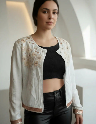 Saco Chaqueta Importada Boho Fiesta Paillettes