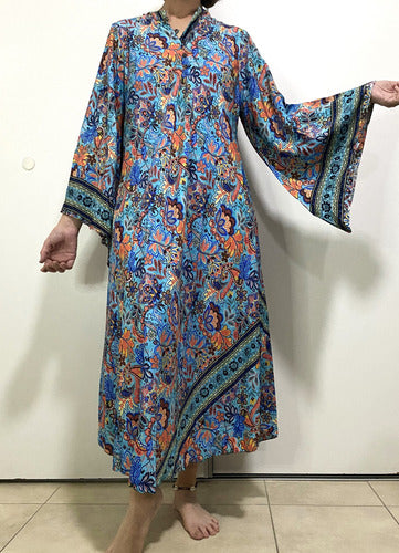 Vestido Mangas Oxford Importado Seda Hindú