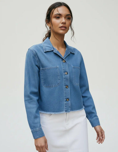 Camisa De Jean Corta Denim