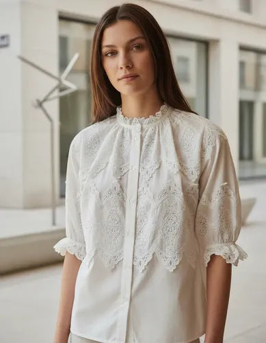 Blusa De Puntilla Importada Modelo Amplio