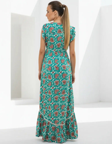 Vestido  Largo Irregular Importado  Boho Estampado India
